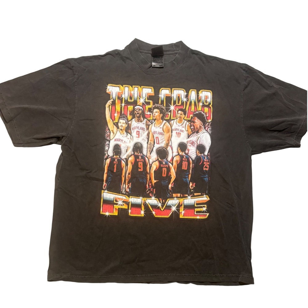 Maryland Basketball The Crab Five UMD Graphic T-Shirt Mens 2XL Heavy Shaka Wear‎